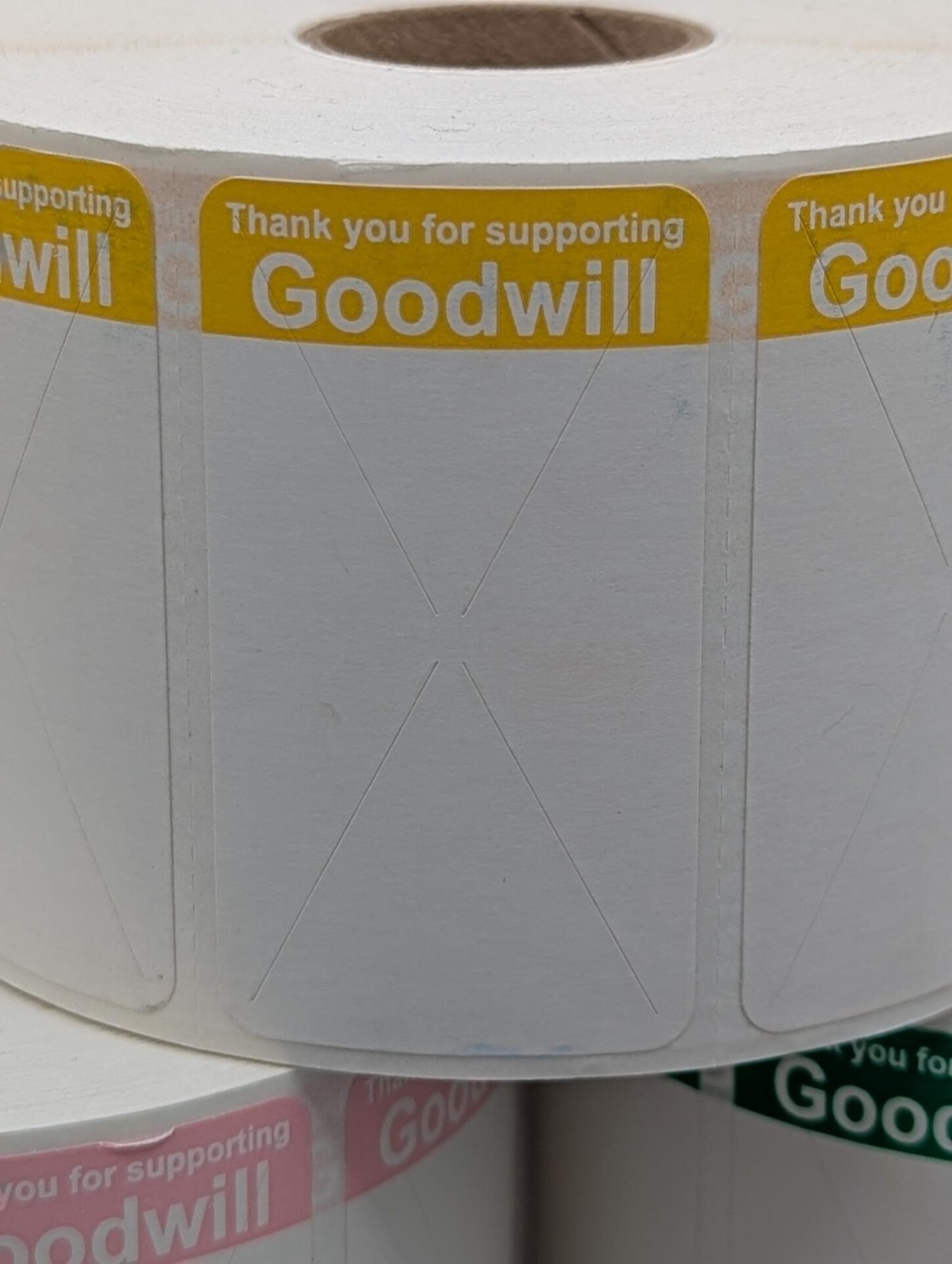 White Thermal Direct Label with Reverse “Thank You”