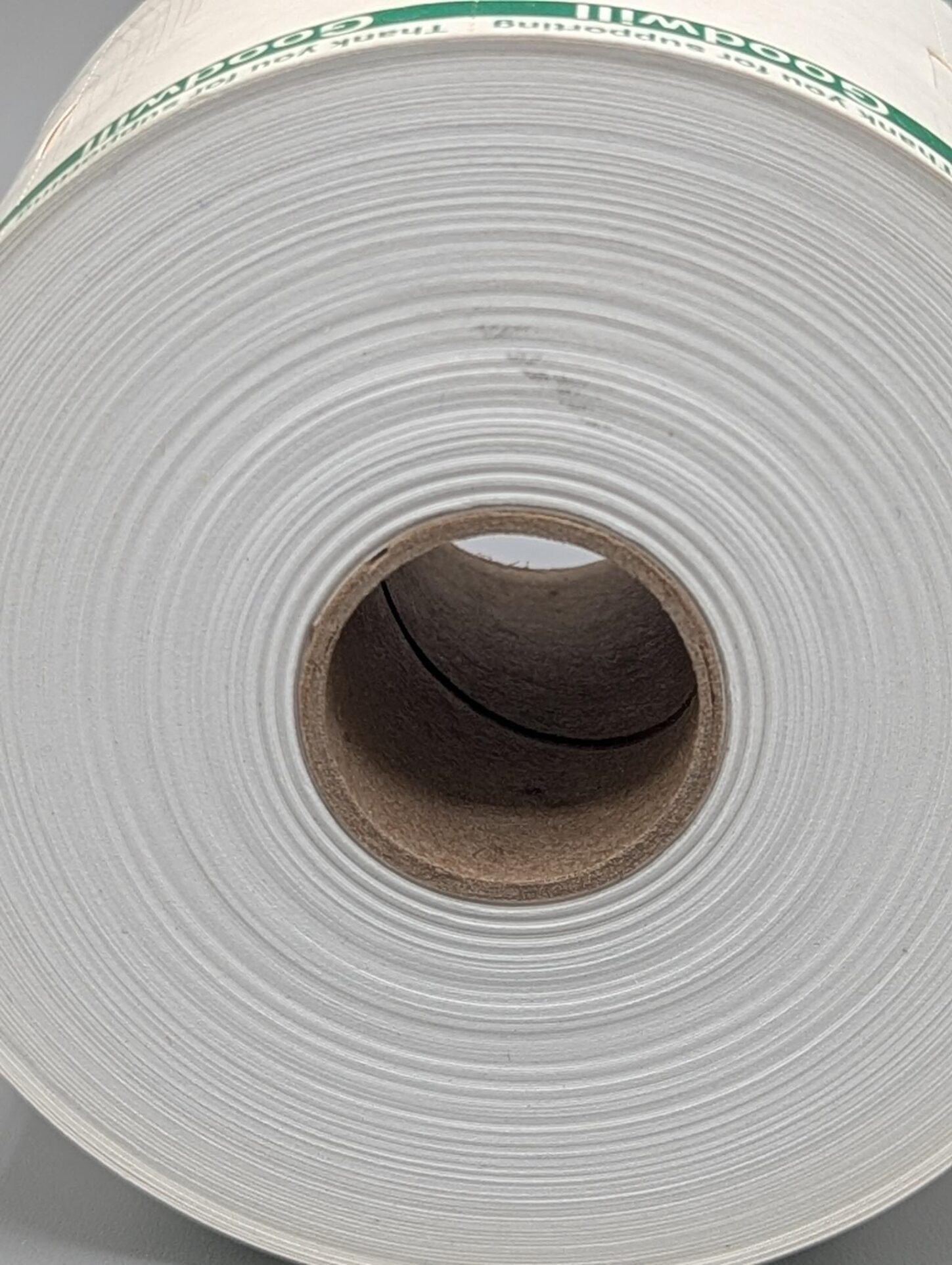 White Thermal Direct Tag with Green Reverse "Thank You"