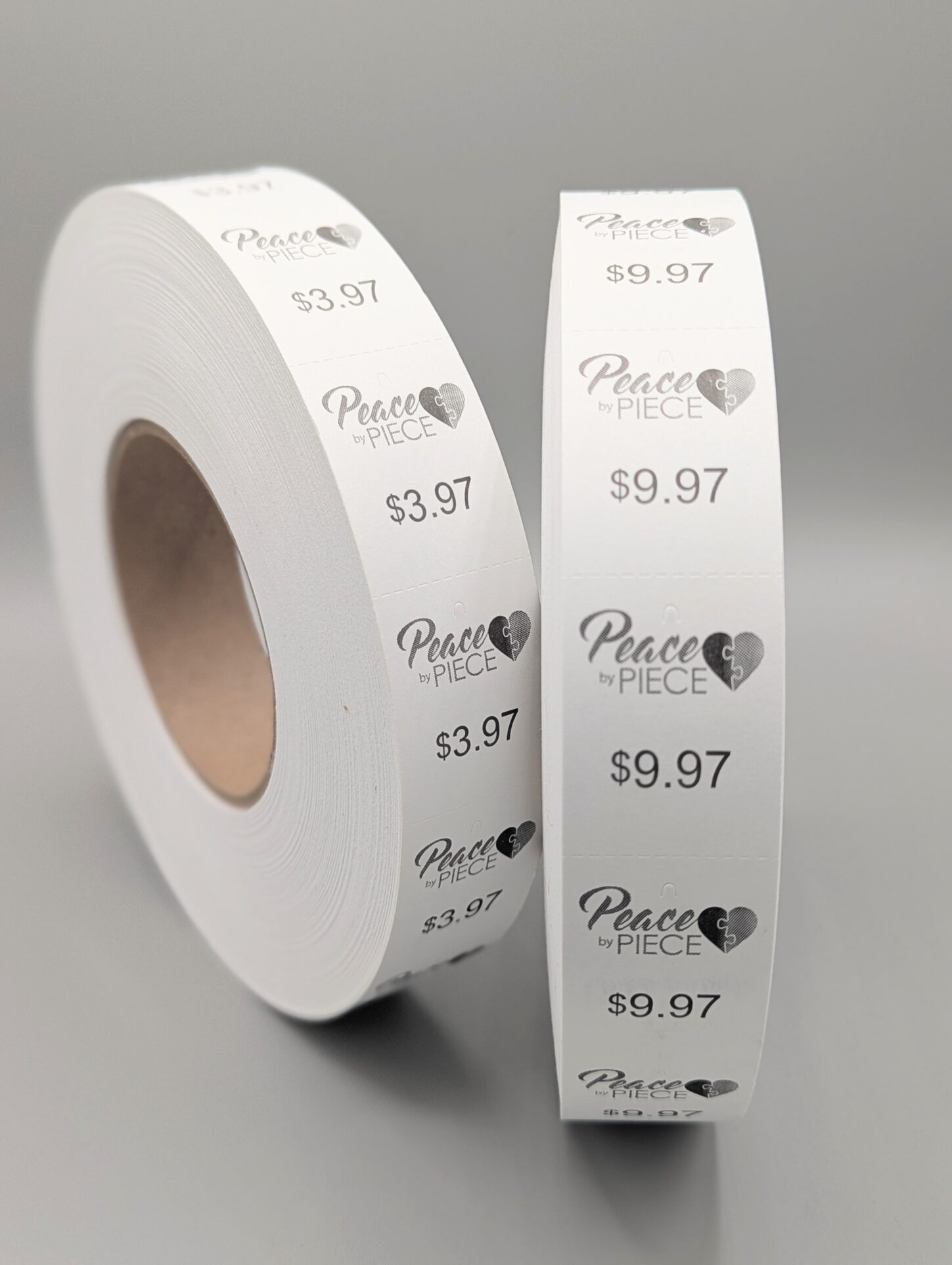 Custom White Tag, “Peace by PIECE”